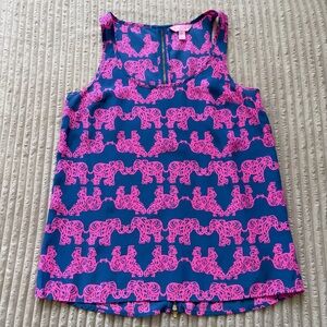 Lilly Pulitzer Aerial 100% Silk Top Pack Your Trunk Small